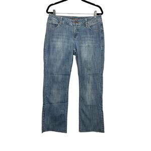 Worn Jeans Women’s Y2K Raw Hem Straight Leg Light Wash Denim Jean Pants size 10